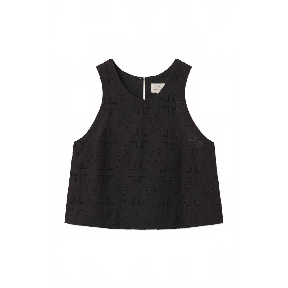 NEW TROVATA esther eyelet tank top in black hankerchief - Picture 4 of 5
